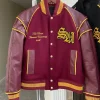 Kai Cenat Streamer University Custom Maroon Jacket Front
