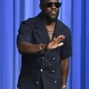 Kevin Hart The Tonight Show Starring Jimmy Fallon S13 Black Double Breasted Half Sleeve Blazer