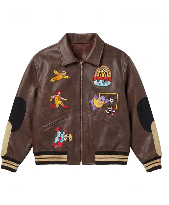 KidSuper x McDonald’s Brown Leather Jacket