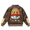 KidSuper x McDonald’s SS27 Distressed Brown Leather Bomber Jacket On Sale