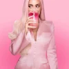 Kylie Jenner x Dunkin Pink Satin Blazer