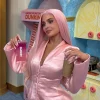 Kylie Jenner x Dunkin Pink Satin Blazer For Sale
