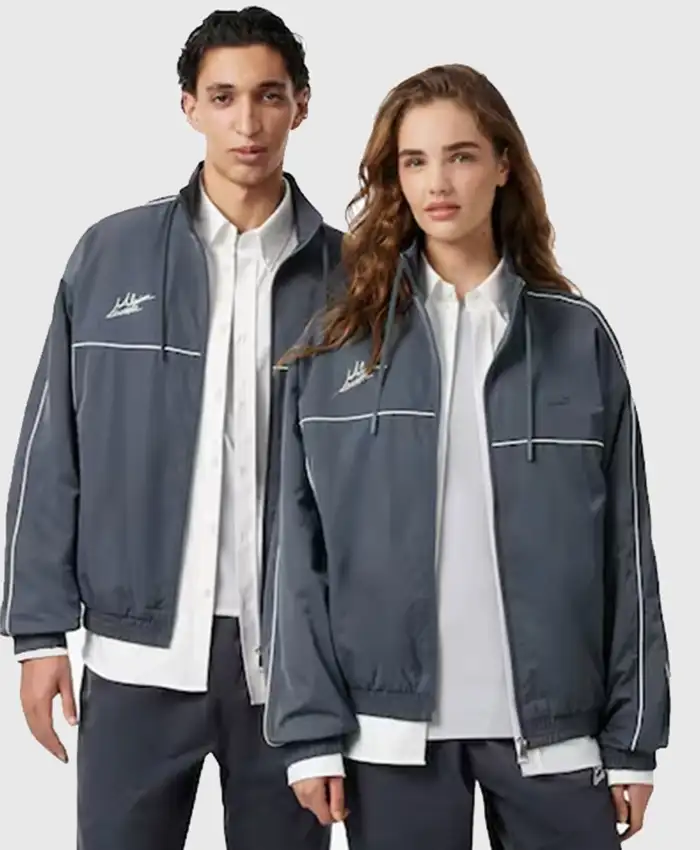 Lacoste x Alpine Grey Track Jacket Front