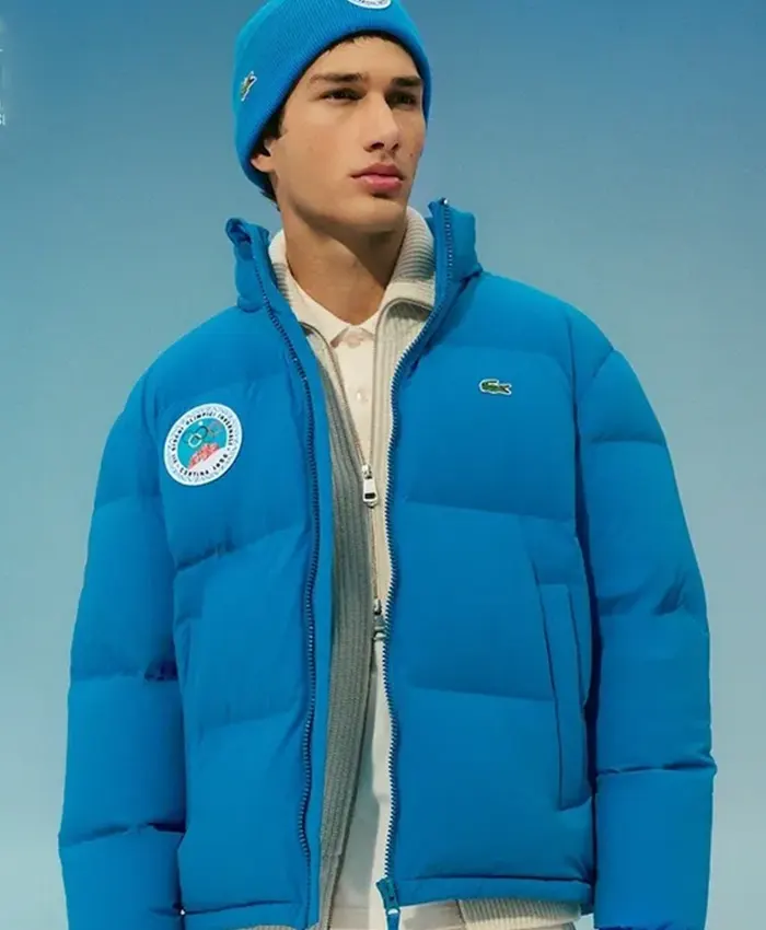 Shop Lacoste x Olympic Heritage Cortina Blue Jacket For Sale