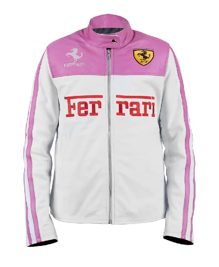 Ferrari Pink Leather Racing Jacket
