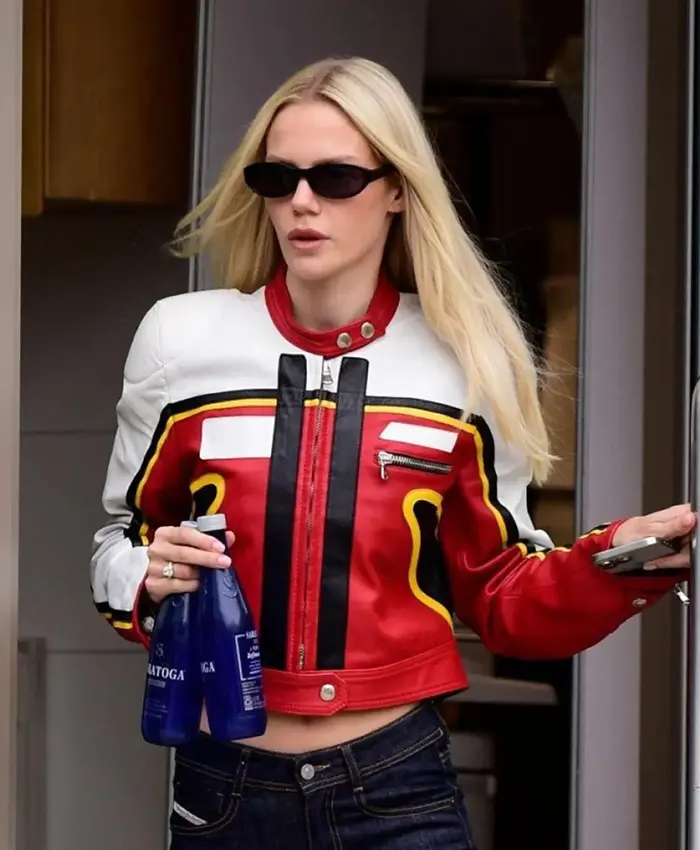Laura Abla Los Angeles 2026 Moto Leather Jacket Front