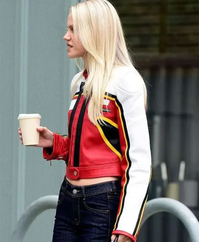 Laura Abla Los Angeles 2026 Moto Leather Jacket Side