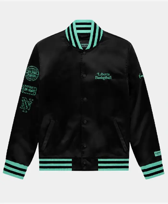 New York or Liberty Twin Flame Black & Green Varsity Jacket For Men and Women