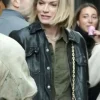 Lindsay Hubbard TV Series In the City 2026 Lindsay Hubbard Black Trucker Leather Jacket