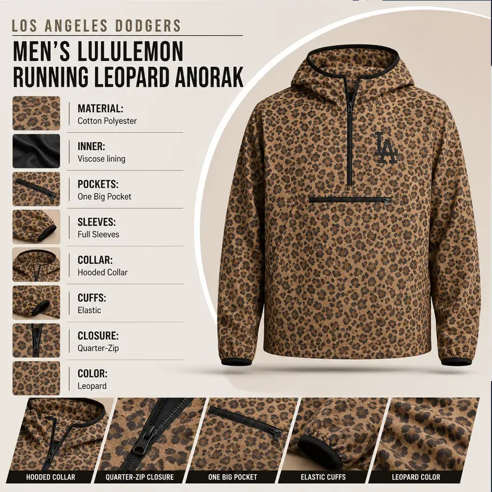 Los Angeles Dodgers Men’s lululemon Running Leopard Anorak Infographic