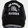 Los Angeles Raiders World Champs Black Wool with Leather Sleeves Varsity Jacket