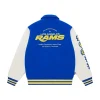 Los Angeles x Homie Rams NFL 2026 Blue & White Wool Letterman Varsity Jacket