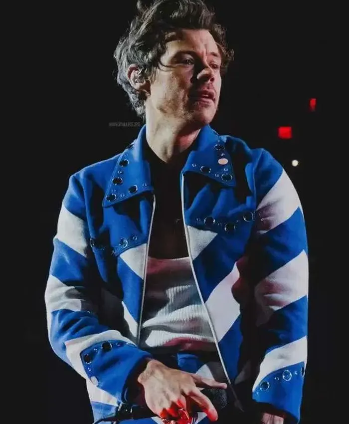 Love On Tour Harry Styles Blue Striped Jacket