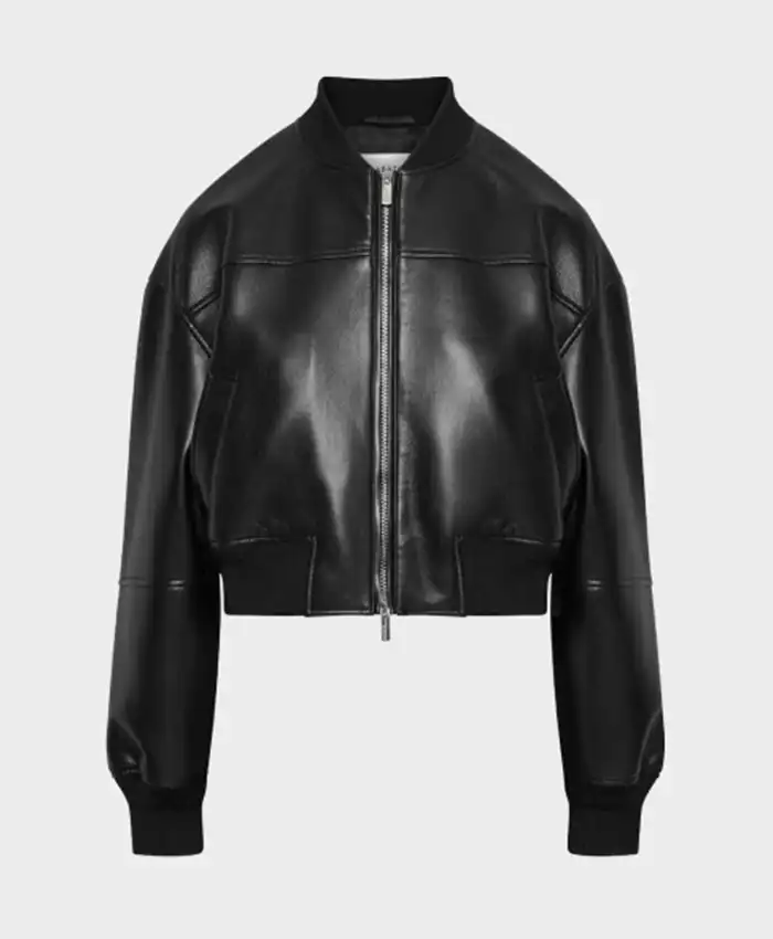 Love it Or List It S21 Page Turner Leather Bomber Jacket Front