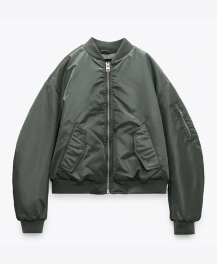Love it or List It S21 Page Turner Grey Bomber Jacket