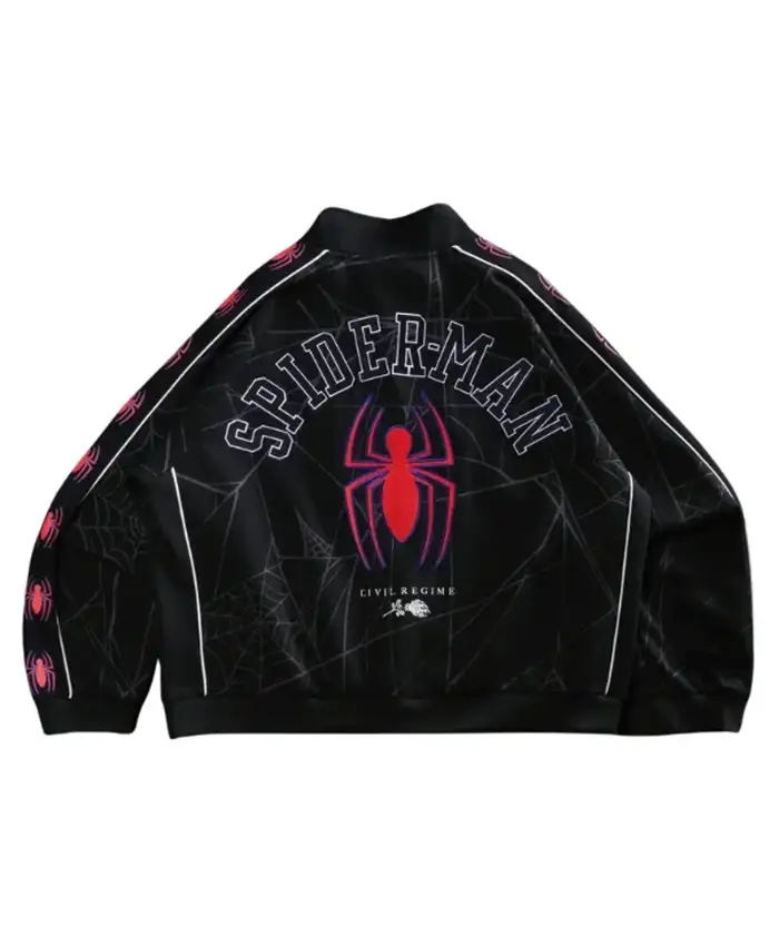 Marvel Spider Chaos Civil Track Jacket Black Back