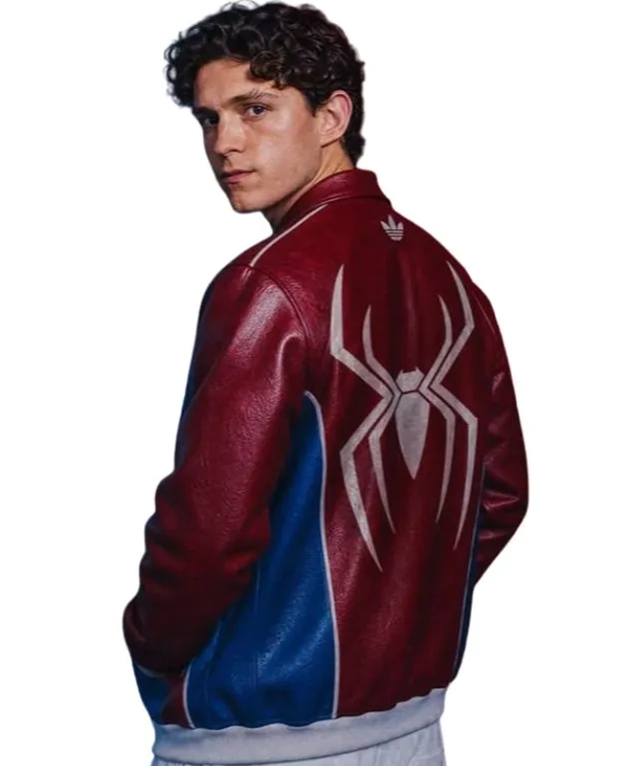 Marvel x Spider Man Tom Holland Leather Jacket For Sale