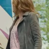 Mary Crane Movie Return to Silent Hill 2026 Hannah Emily Anderson Grey Suede Leather Jacket