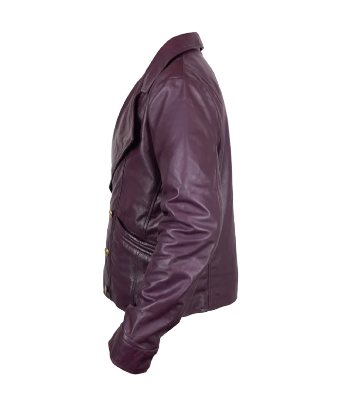Descendants Wicked Wonderland 2026 Max Hatter purple leather coat with lapel collar