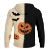 Men's Halloween Sun Print Hooded Jacket