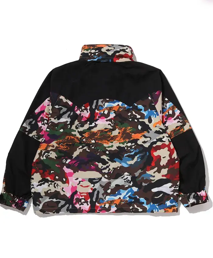 Men’s Hybrid Camo Snowboard Multicolor Jacket Back