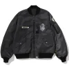 Men’s Multi Patch Black Bomber Jacket