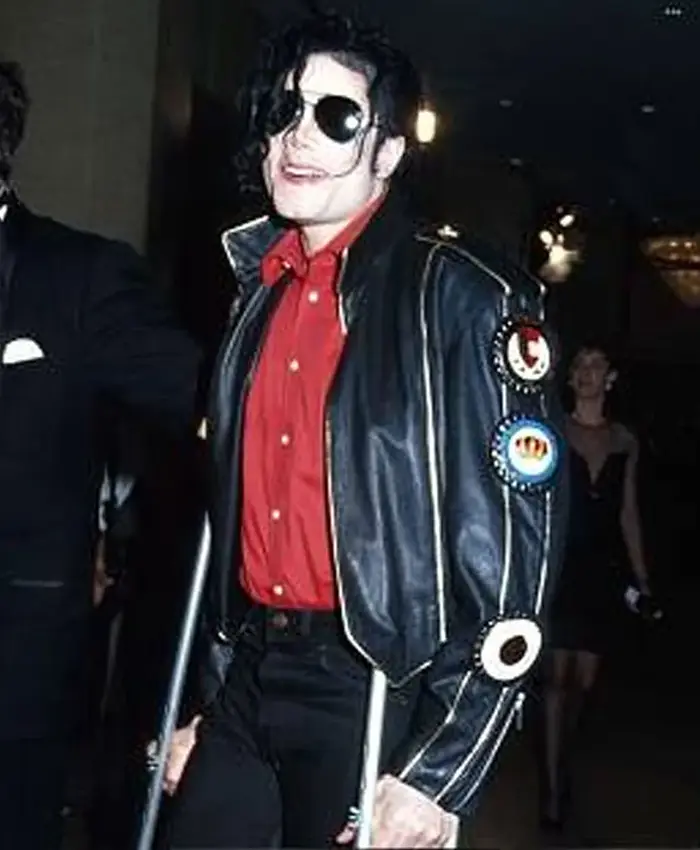 Michael Jackson Elizabeth Taylor Tribute Black Leather Jacket On Sale