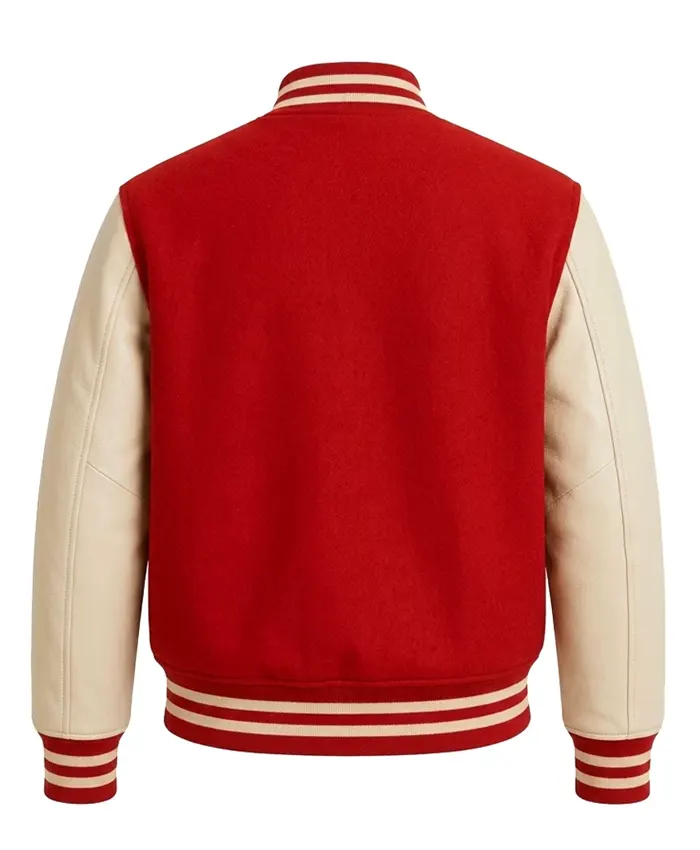 Michael Jackson VAN 1988 Stadium Varsity Jacket Red and White Shop now