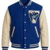 Michael Jackson VAN 1988 Stadium Varsity Jacket White and Blue Front