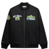 Mitchell & Ness 2026 Draft Satin Full-Zip Bomber Jacket Front