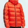 Moncler X Adidas Alpbach Short Down Orange Puffer Hooded Jacket