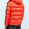 Moncler X Adidas Alpbach Short Down Orange Puffer Hooded Jacket Back