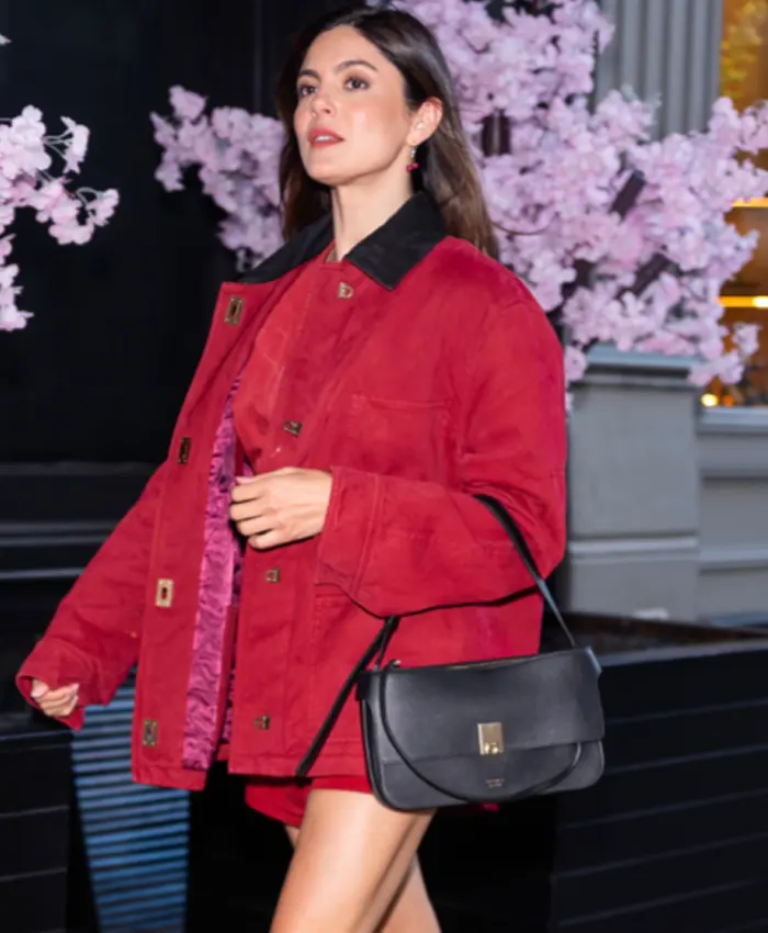 Monica Barbaro The One Night Only Photocall Red Jacket Front