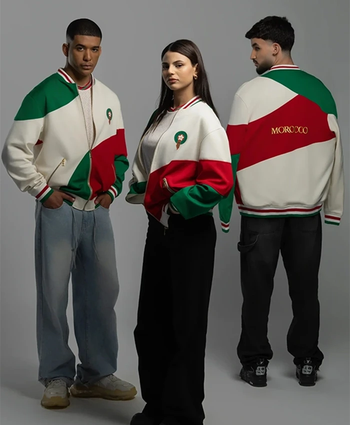 Morocco World Cup Colorblock Bomber Jacket For Sale