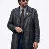 Motor City Pablo Schreiber Black Leather Coat For Sale