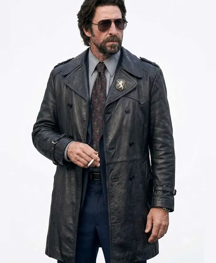 Motor City Pablo Schreiber Black Leather Coat For Sale