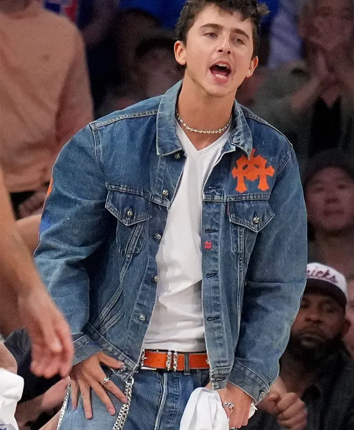 NBA Finals 2026 Timothee Chalamet Denim Jacket For Sale