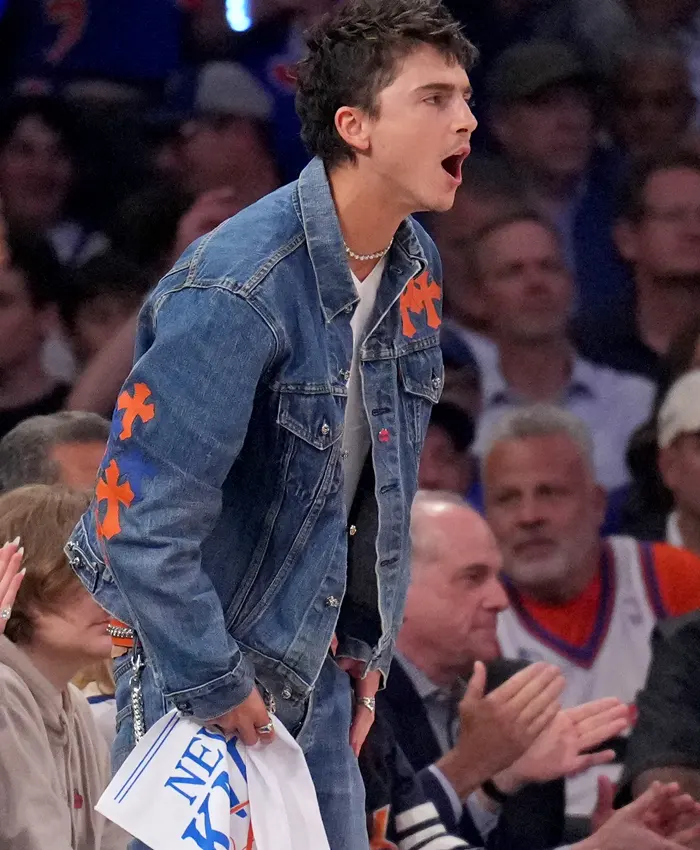 NBA Finals 2026 Timothee Chalamet Denim Jacket