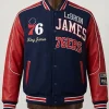 NBA Philadelphia 76ers LeBron James Navy Blue And Red Varsity Jacket