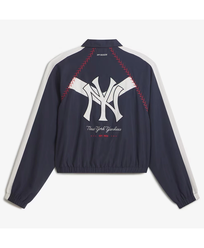 NY Yankees Off Season x MLB Navy Full-Zip Track Jacket Back