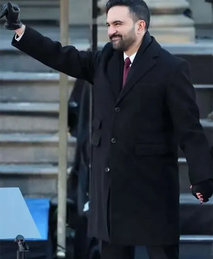 NYC Ceremonial Inauguration Zohran Mamdani Wool Coat For Sale