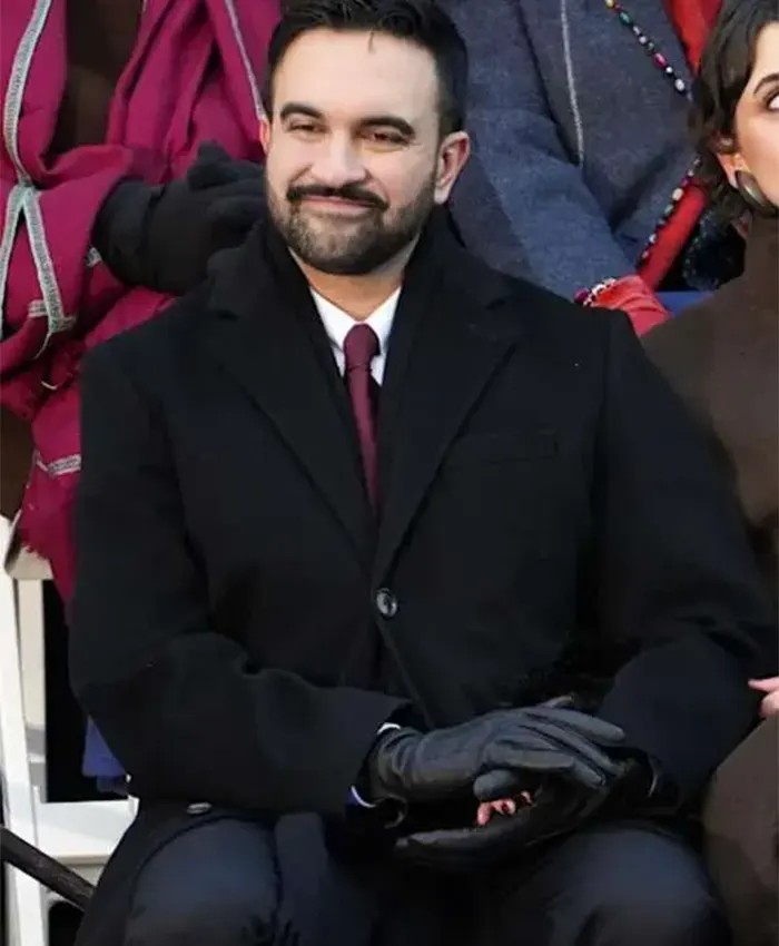 NYC Ceremonial Inauguration Zohran Mamdani Wool Coat Front