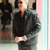 NYC Matt Damon Black Leather Jacket For Sale