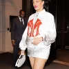 NYC Rihanna White Bomber Jacket