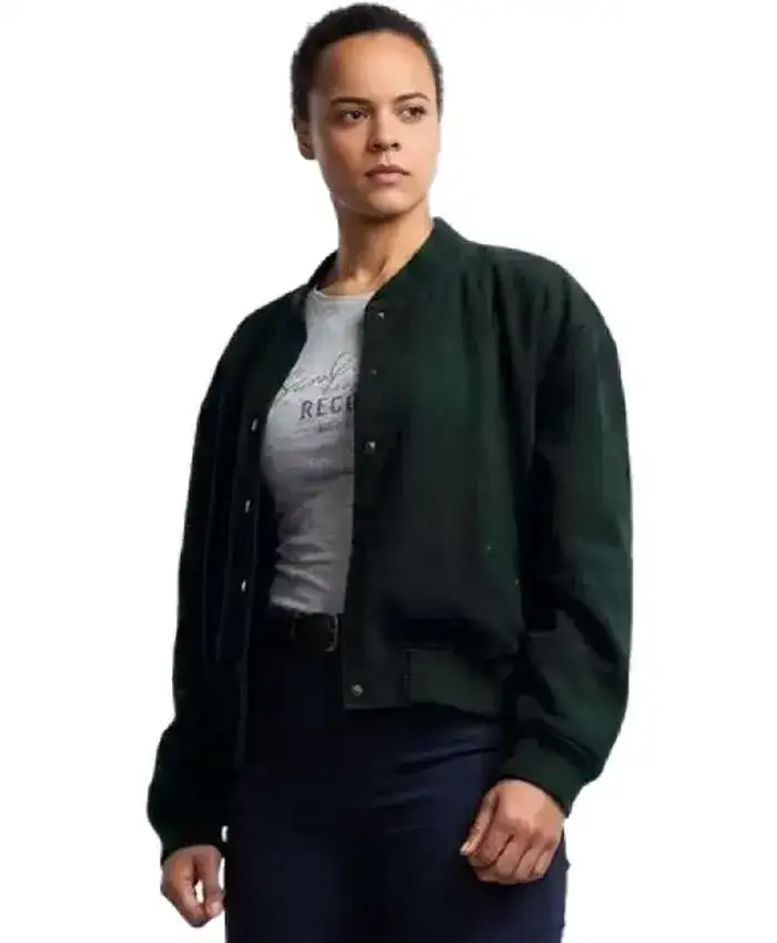 Neagley S01 Frances Neagley Green Bomber Jacket
