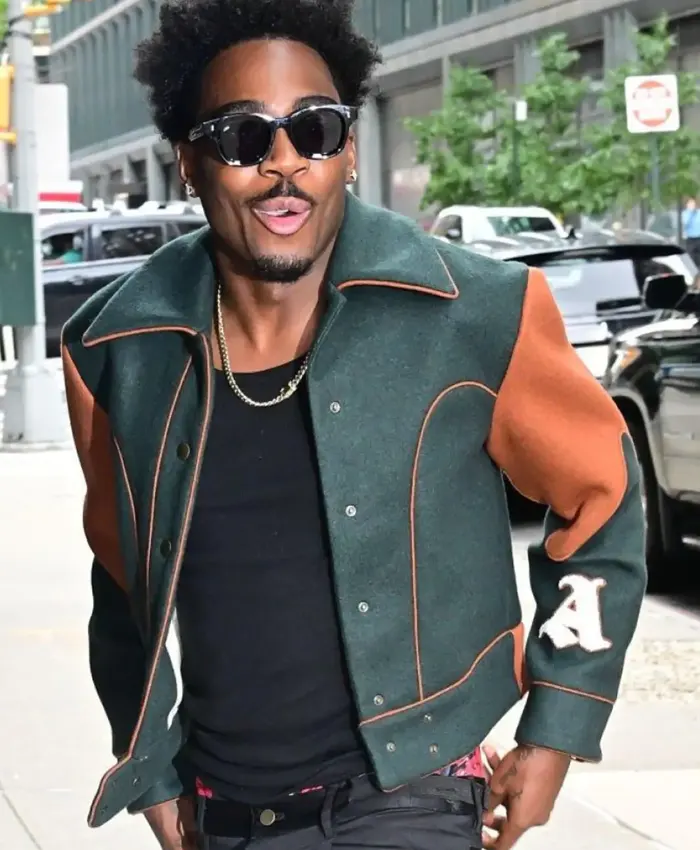 New York City 2026 Kam Patterson Green Wool Varsity Jacket On Sale