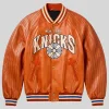 New York Knicks Chrome Hearts Varsity Jacket Orange