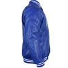 Blue and orange New York Knicks Chrome Hearts leather varsity jacket with rib-knit collar