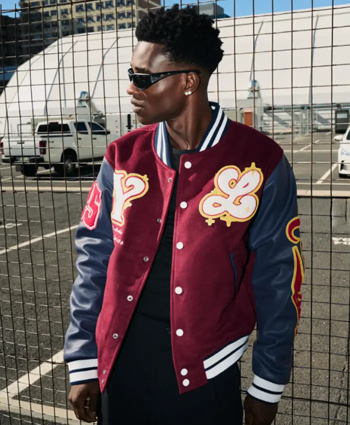 Nigerian Musician Bella Shmurda Pop Riot Collection Petals Varsity Jacket