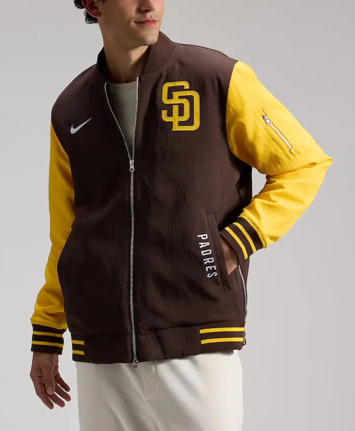 Nike San Diego Padres Dugout Bomber Full Zip Up Jacket Men